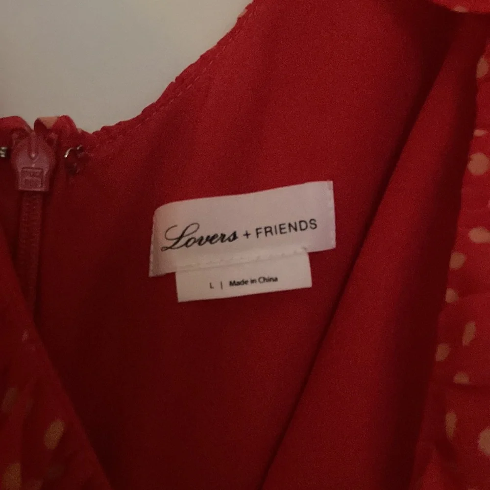 LOVERS + FRIENDS red polkadot maxi dress, size large - Picture 3 of 10